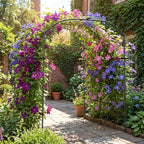 DoCred Garden Arch Trellis, 87''H x 75''L Metal Trellis for Climbing Plants