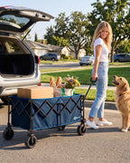 Portal Ultra Compact Folding Wagon Cart with Brakes, 300L Large Cart