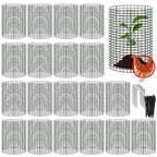 YEXEXINM 20 Pack 12" H X 4" D Wire Small Plant Protector from Animals, 20 Pcs Small Metal Plant Cage Chicken Wire Cloche with Ground Stakes and Nylon Tie to Keep Animals Out Garden Protection