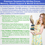 Max Strength L Tyrosine Supplement & N Acetyl L Tyrosine Peak Focus, Alertness, Concentration, Body & Mind Energy. L-Tyrosine 850mg Per 1 Capsule. A Well-Being Nutrient Boost For Performance