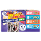 Purina Friskies Pate Wet Cat Food Variety, Seafood & Chicken, (40) 5.5 oz