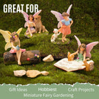 PRETMANNS Fairy Garden Accessories with Fairies for Fairy Garden Outdoor - Miniature Fairy Figurines Set with Animals - Fairy Garden Kit for Indoor Outdoor Gardens