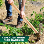 Bucherry 2 Pcs 35 Inches Pickaxe Handles Beech Wood Handles Replacement Tool Set for Heavy Duty Pick Axe, Mattock Heads, for Gardening, Landscaping, Yard and Outdoors Work