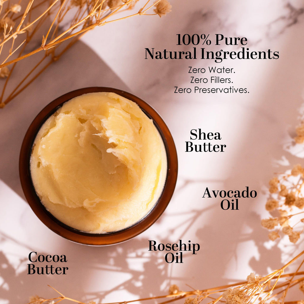 Better Shea Butter Scar Eraser Balm - Cocoa Butter Cream for Stretch Marks and Dark Spots, Burns, Old Scars - Acne Scars - Designed w Zero Synthetic Ingredients, 4 oz