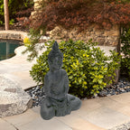 LuxenHome Large Buddha Statue, 22" Meditating Buddhas Garden Statue