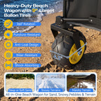 VELUVIA Beach Wagon with Big Balloon Wheels for Sand, 450LB Heavy Duty