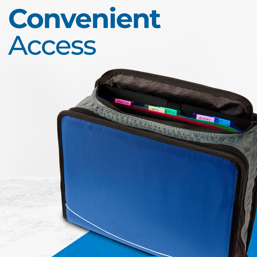 Case-it School Zipper Binder | 3" O-Rings | 600-Sheet | D-146 Midnight Blue