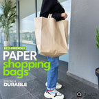 Large Paper Bags with Handles - 300 Pcs 16x6x12 Kraft Paper Bags, Kraft Shopping Bags for To Go, Takeout, Retail, Brown Paper Bags
