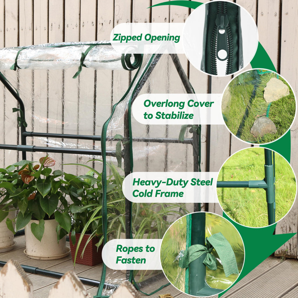 Gardzen Mini Greenhouse with Waterproof Base, 6.2"(L) x18.9(W) x33.3(H)