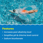 In The Swim Alkalinity Increaser for Swimming Pools - Raises Alkalinity and Balances pH Levels in Your Swimming Pool Water - 100% Sodium Bicarbonate - 10 Pounds