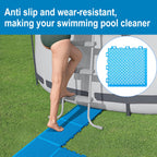 16 Pcs Ground Pool Drainage Walkway, 10.3" x 10.3" Floor Protector Mat