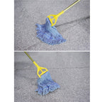 String Mop Heads Replacement Heavy Duty Commercial Grade Blue Cotton Looped End Wet Industrial Cleaning Mop Head Refills (6, Medium)