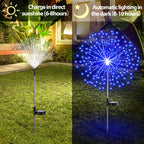 Tujoe 9 Pcs 4th of July Solar Firework Stake Lights 180 LED 8 Modes Solar Waterproof LED Sparkler Lights Outdoor Patriotic Decoration for Memorial Independence Day Garden Patio Yard (Red, Blue, White)