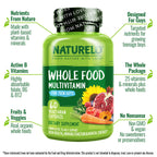 NATURELO Teen Multivitamin - Whole Food Multivitamin for Teenage Boys - Minerals Supplement for Active Kids - with Plant Extracts - Non-GMO - Vegan & Vegetarian - 60 Capsules (Pack of 2)
