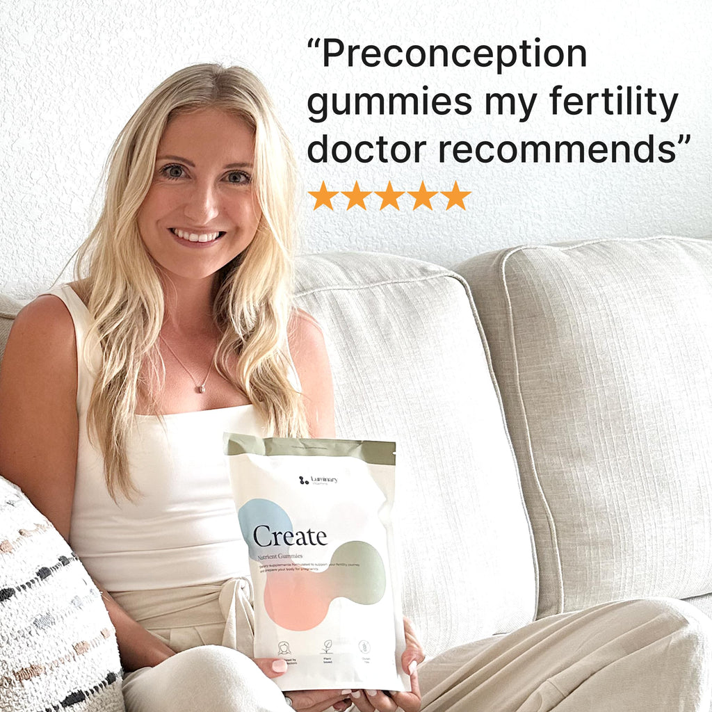 Luminary Vitamins Create for Women | IVF-Doctor Formulated Fertility Gummy | 600mg CoQ10 + 27mg Iron + 1200mcg Folic Acid | Preconception & Egg Quality Support | Vegan & No Added Sugar (28 Day Supply)