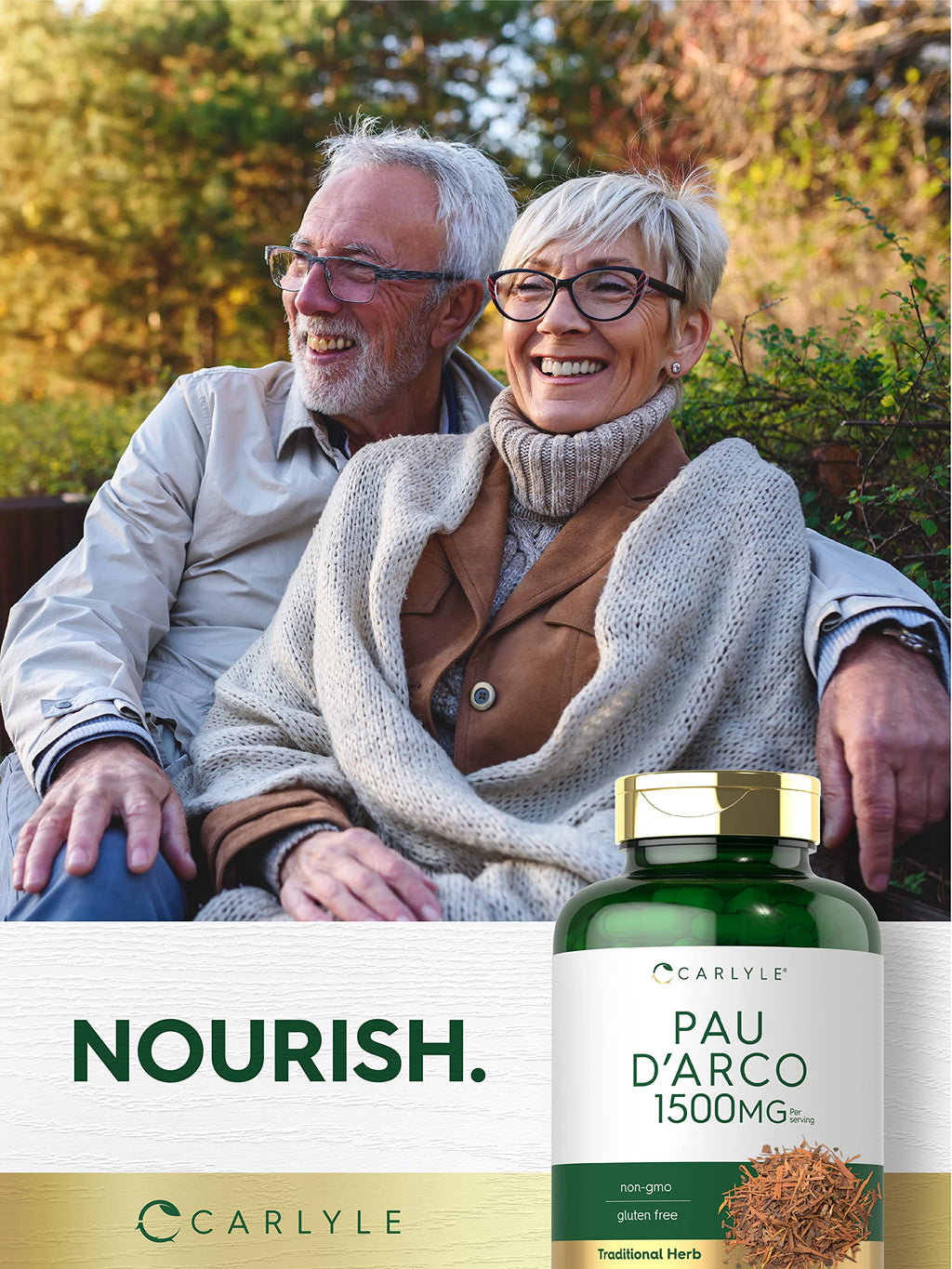 Carlyle PAU D'Arco Capsules | 1500mg | 180 Count | Non-GMO, Gluten Free | Herbal Supplement