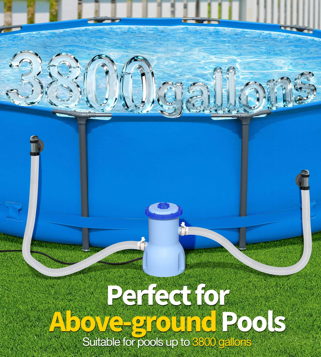 LuxBlue 2026 Improved 530 GPH Small Pool Filter Pump | ETL Certified Cartridge Filter Pump for Above Ground Pools | Water Circulation System- Quickly Remove Debris, Enhance Crystal-clear Pool Water
