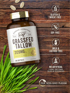 Carlyle Grass Fed Beef Tallow 3120mg | 200 Softgel Capsules | Pasture Raised Bovine Supplement | Non-GMO, Gluten Free | by Herbage Farmstead