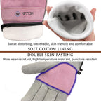 WZQH Leather Work Gloves for Men or Women. Medium Glove for Gardening, Tig/Mig Welding, Construction, Chainsaw, Farm, Ranch, etc. Cowhide, Cotton Lined, Utility, Firm Grip, Durable. Pink-Grey M