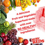 New Vitality Ruby Reds | Delicious Reds Powder Fruit & Vegetable Supplement with Potent Vitamins, Minerals, Enzymes, Herbs, Nutrients and Probiotics for Overall Health 11 oz. (30 Servings)