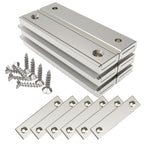 Magnetpro Rectangular Magnets 70 LB Force Size 2.36" x 0.53" x 0.20" with Counterparts and Countersunk Hole, Household and Industrial Pot Magnet with Screws Pack of 6