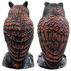 Hausse 2 Pack Fake Horned Owl Bird Scarecrow Decoy 10.5 Inch Height, Plastic Deterrents, Halloween Decoration, Nature Enemy Pest Repellent for Outdoor Garden Yard