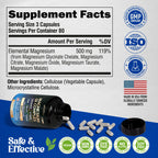 Magnesium Supplement - 5 in 1 Complex | Glycinate | Citrate | Malate | Taurate | Oxide - for Women & Men - Stress, Muscle & Heart Support - Lab Tested - Vegan, Natural, Non-GMO - 240 Capsules