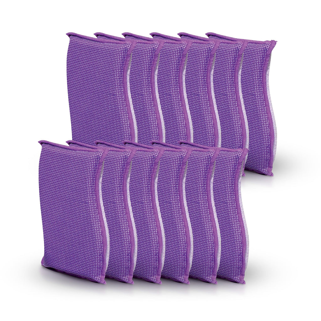 Scotch-Brite Stay Clean Scrubber Pads, Non-Scratch Dish Sponges for Kitchen Cleaning, 12 Count, Rinses Clean, Odor-Resistant, Safe on Non-Stick Cookware, Pots, Pans, and Glassware