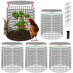 Hi Sasara 5 Sets Wire Plant Protectors Cage with Staples,11.8" Dia x 11.8" H,Plant Protector with Round Lids to Keep Animals Out,Wire Plant Protector Cage for Plants Vegetables Flower