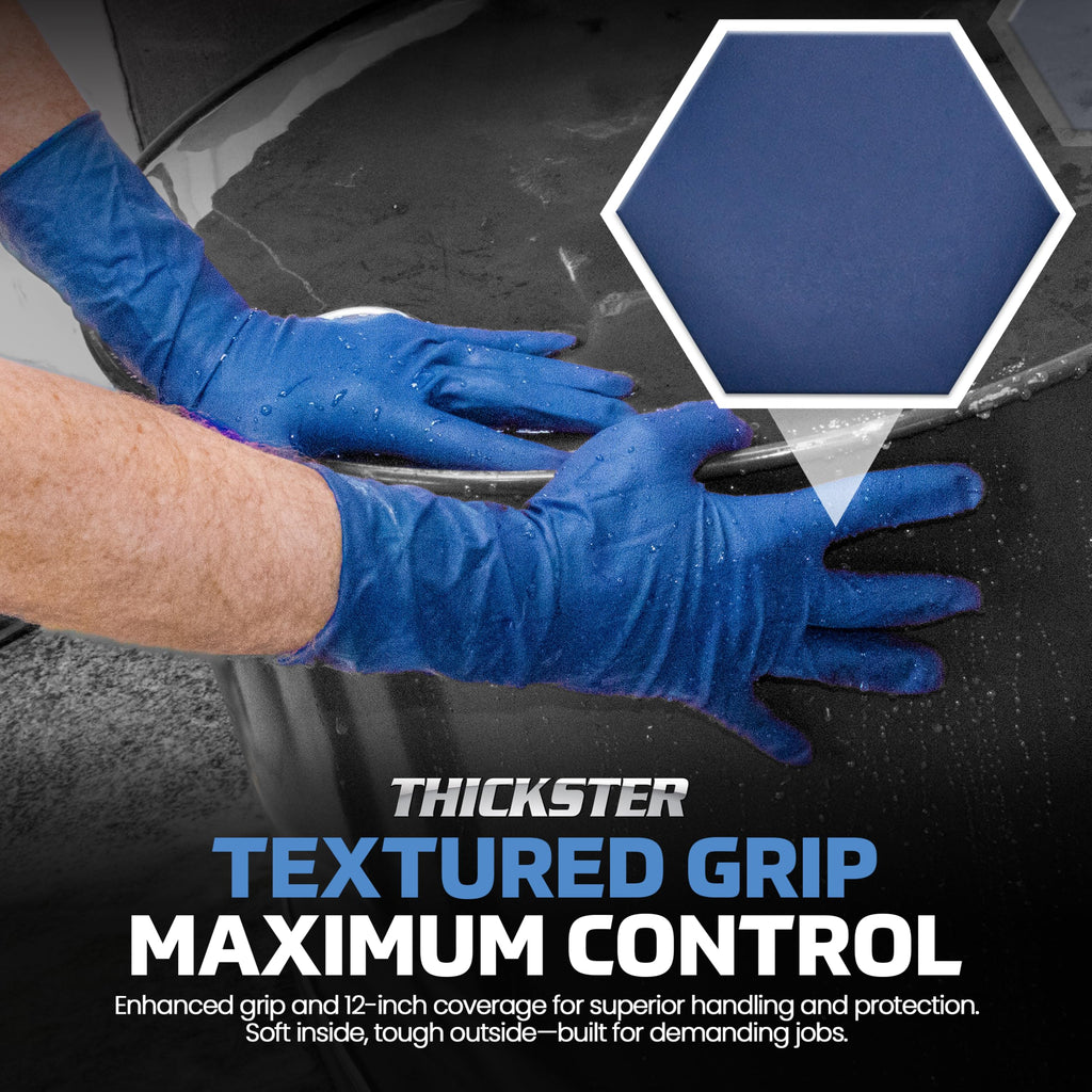 SAS Safety 6604-20 Thickster Powder Free Exam Grade Disposable Latex 14 Mil Gloves, Extra Large, 50 Gloves by Weight