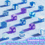 Magnetic Blocks - 100Pcs 0.8in Transparent Building Block for Kids Ages 4-8, Magnet Blocks for Blue Princess Castle Build, Building Cubes Tiles Princess Toys for Girls Age 3 4 5 6 7 8-12 Birthday Gift