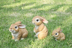 JORAE Bunny Statues Garden Decor Set of 3 Outdoor Easter Rabbit Figurines