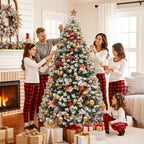 Yaheetech 6ft Pre-Lit Snow Flocked Artificial Christmas Tree, 250 Lights