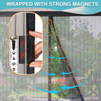 ENBZSVU Magnetic Screen Door Mesh, Fit Door 36 x 78 inch, Black Actual Net Screen Size Include Edges 38" x 80" for Patio, Sliding Door, Keeps Bugs Out, Fresh Air Flow, Self Closing