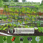 STFALI 63"H x 47"L Cucumber Trellis for Raised Bed, Adjustable Garden Trellis for Climbing Plants Outdoor with Climbing Net and Plant Support Clip, A-Frame Trellis for Vegetable, Cucumbers, Tomatoes