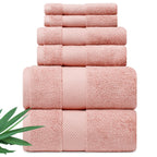 Alusa Home Ultra Soft & Plush Viscose from Bamboo Bath Towels - 700 GSM Luxury Bath Towels - 6 Piece Set - Super Absorbent & Quick Drying (Blush Pink)