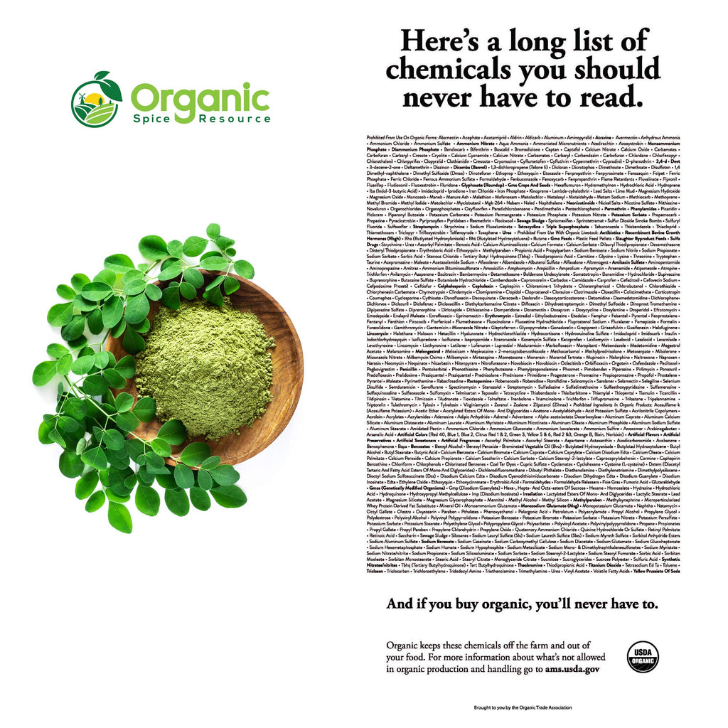 Organic Moringa Powder - 35.28 oz | Pack of 2 | USDA Organics, Non-GMO, Kosher, Halal, Moringa Olifera Powder - 100% Raw and Natural, by OSR