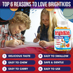 BrightKids Focus Gummies for Kids & Teens – Brain Gummies for Memory and Focus, Omega 3 DHA Brain Vitamins for Kids, Attention & Learning Support Childrens Vitamins, Drug-Free, Made in USA, 60 Count