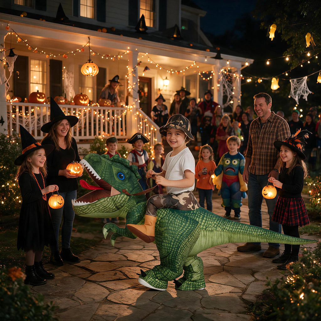 Inflatable Dinosaur Costume for Kids,Blow Up Halloween T Rex Suit (2-3Yrs)