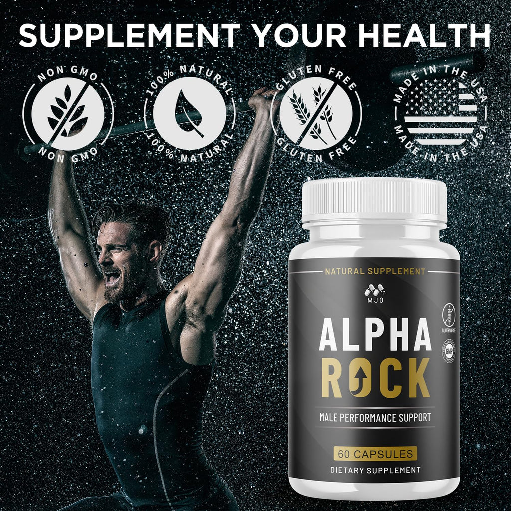 (3 Pack) Alpha Rock Pills for Men, Official Alpha Rock Male Performance Capsules with Natural Ingredients Max Strength Supplement with Premium Vitamins Support Optimal Wellness & Health (180 Capsules)