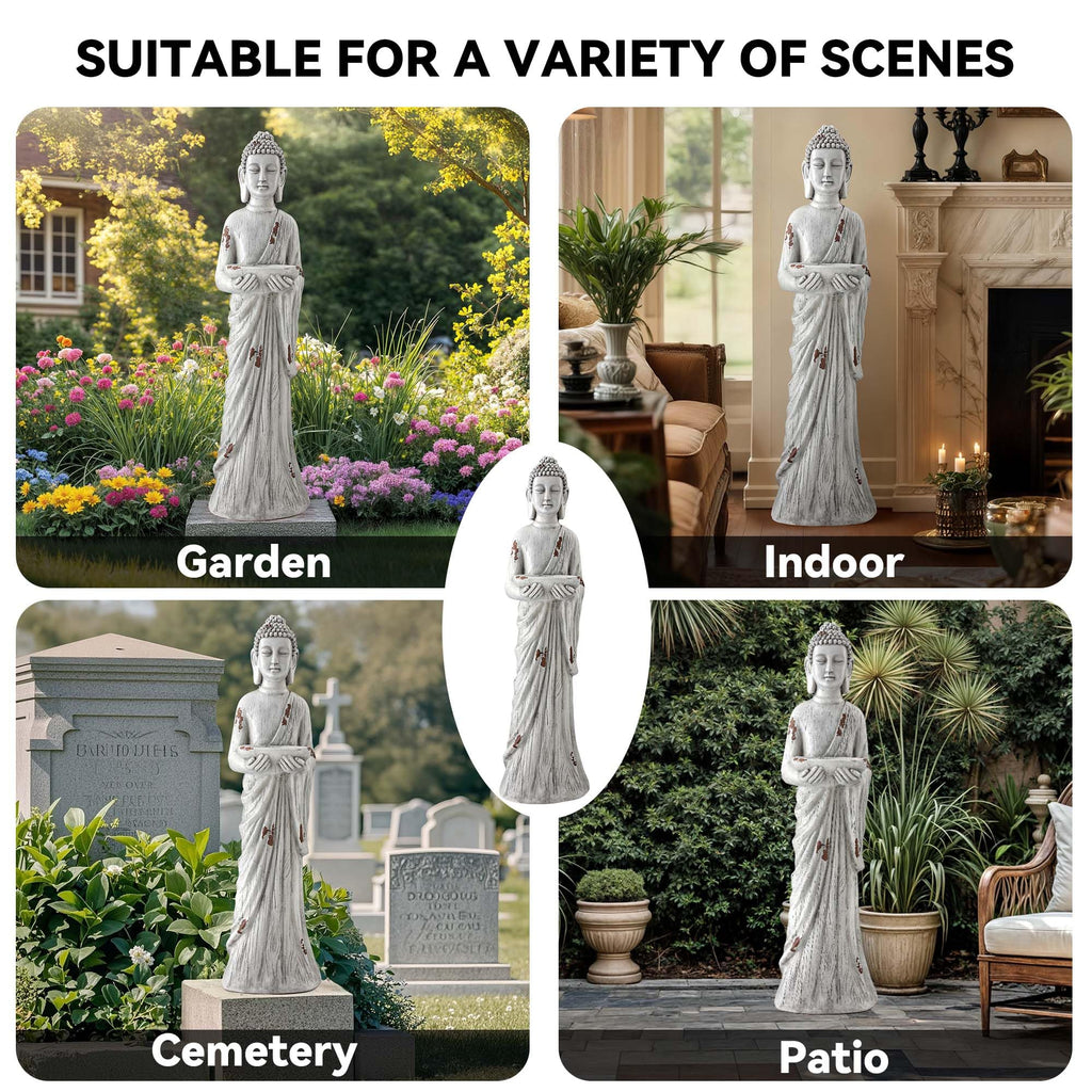 Ultym 42" Buddha Outdoor Statue with Birdfeeder, Extra-Large Buddha Figures