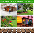 Landical 24ft Wooden Garden Pathway Walkway, Roll Out Outdoor Path,Brown