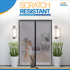 Magnetic Closure Screen Door for 62"x81" French Door Sliding Door Pet and Dog Friendly, Durable Fiberglass Mesh Double Door Screen Mesh Retractable Curtain, Keep Bugs. Mosquito Out, Fly Screen