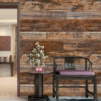 WENMER 17.71 inch x 236 inch Brown Wood Peel and Stick Wallpaper Shiplap Self Adhesive Wall Paper Wood Plank Wallpaper for Countertop Cabinet Shelf Drawer Wall Door