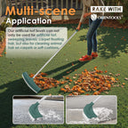 ORIENTOOLS Artificial Turf Rake, Curved Grass Rake with 4-Section Adjustable Steel Handle from 30" to 53", Hand Telescopic Brush, for Artificial Turf, Patios, Carpets, Pet Hairs and Garden Lawn Clean