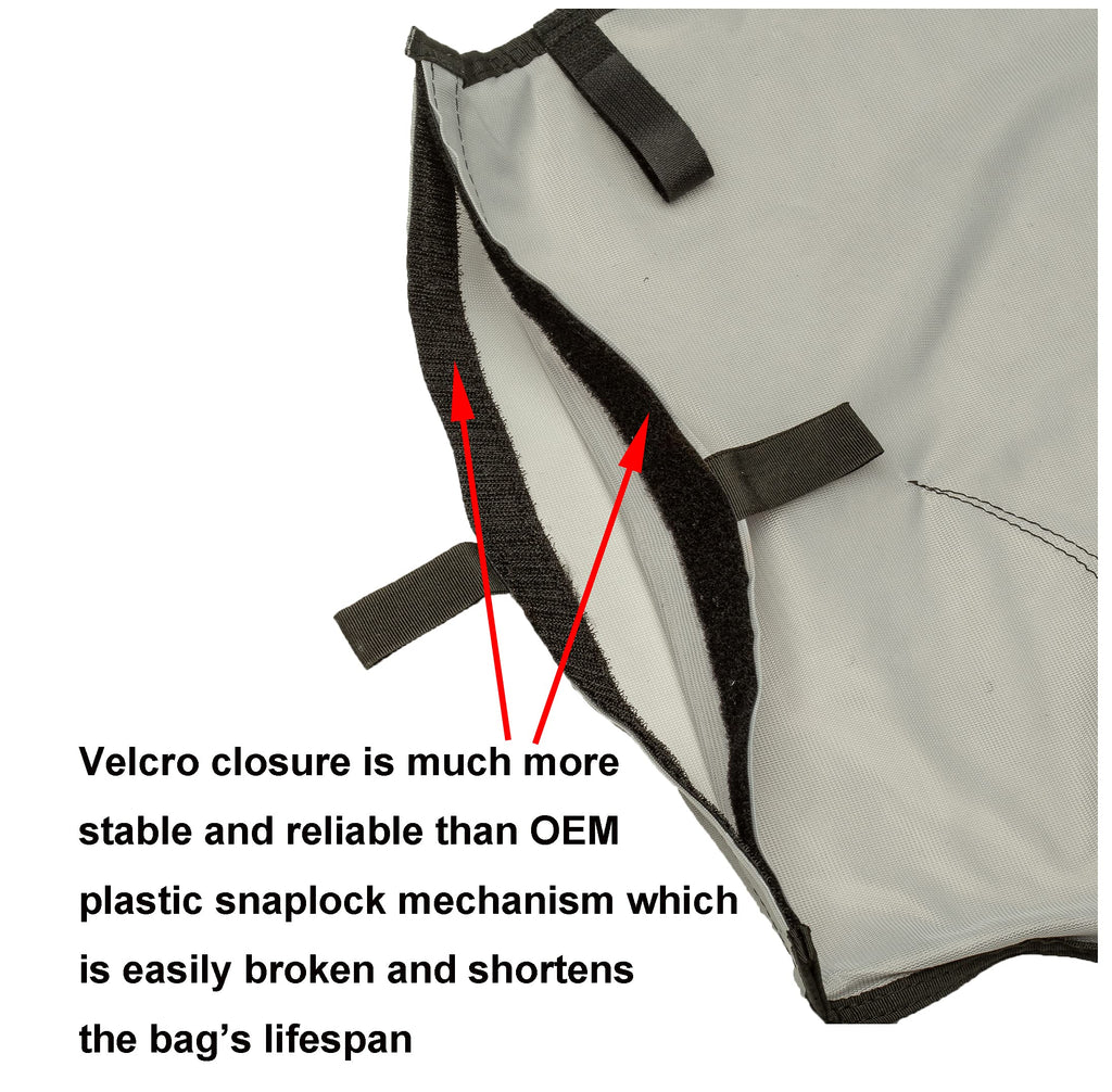 ATIE Pool Cleaner Gray Fine Mesh Bag with Hook and Loop Fastener Enclosure for Pentair Kreepy Krauly Legend, Platinum Pool Cleaner Debris Bags 360009/EU16G with Snaplock - Gray (2 Pack)