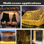 Eueasy LED Lights Outdoor Fairy Lights Chandelier - 360L Gazebo Net Lights with 8 Lighting Modes, 12×12 FT Chandelier for Pergolas，Wedding, Bush, Christmas