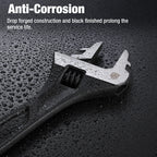 WORKPRO 2-piece Adjustable Wrench Set, 6-Inch & 10-Inch Wrenches, Cr-V Steel, Wide Jaw Wrench with Metric & SAE Scale, good for Home, Garage, Workshop