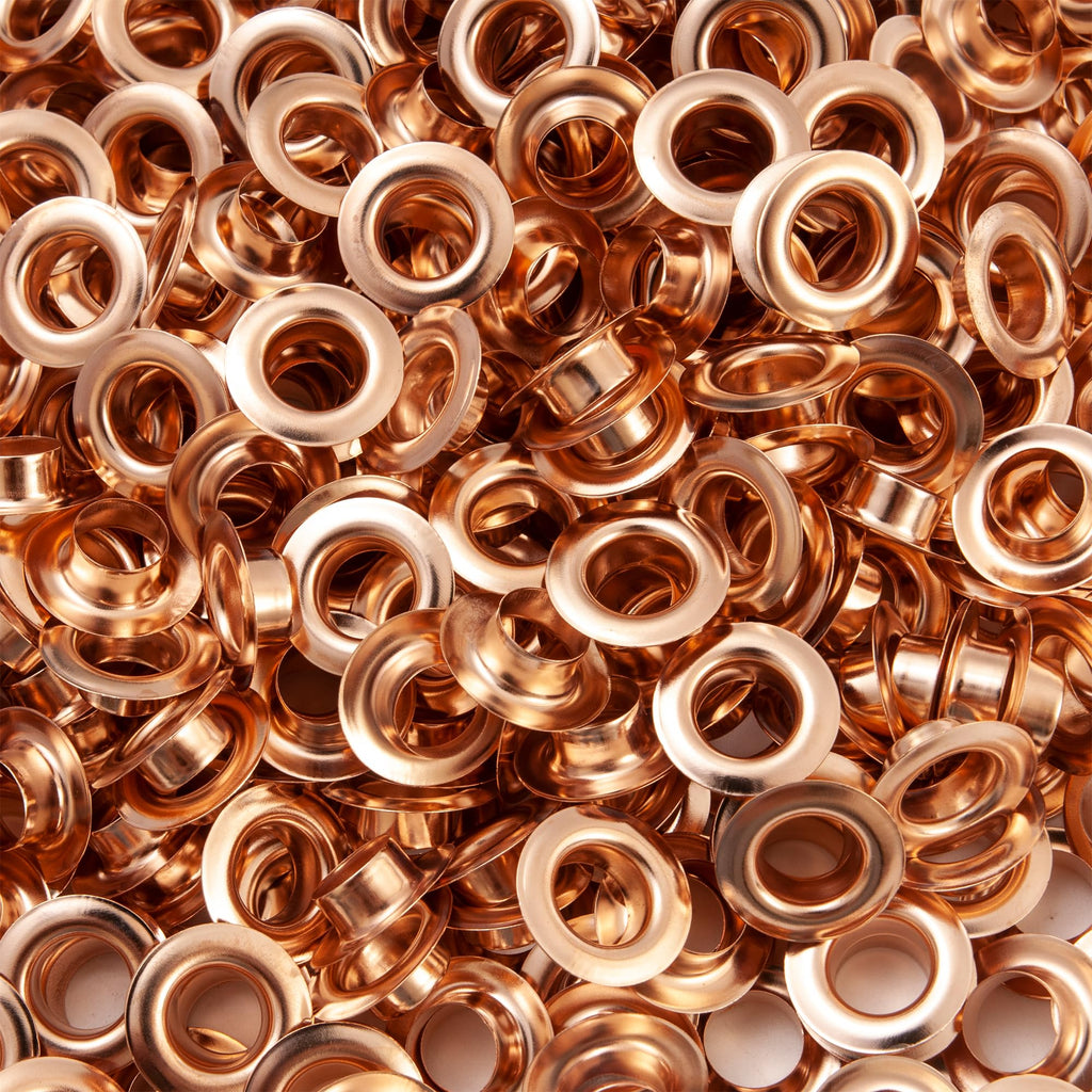 KING PIECES 2000pcs Rose Gold Grommets 3/8 Inch (10mm) Washers and Grommets Kit for Grommet Tool, Banner & Posters Metal Grommets Eyelets for Fabric Clothes Leather Belt Punching
