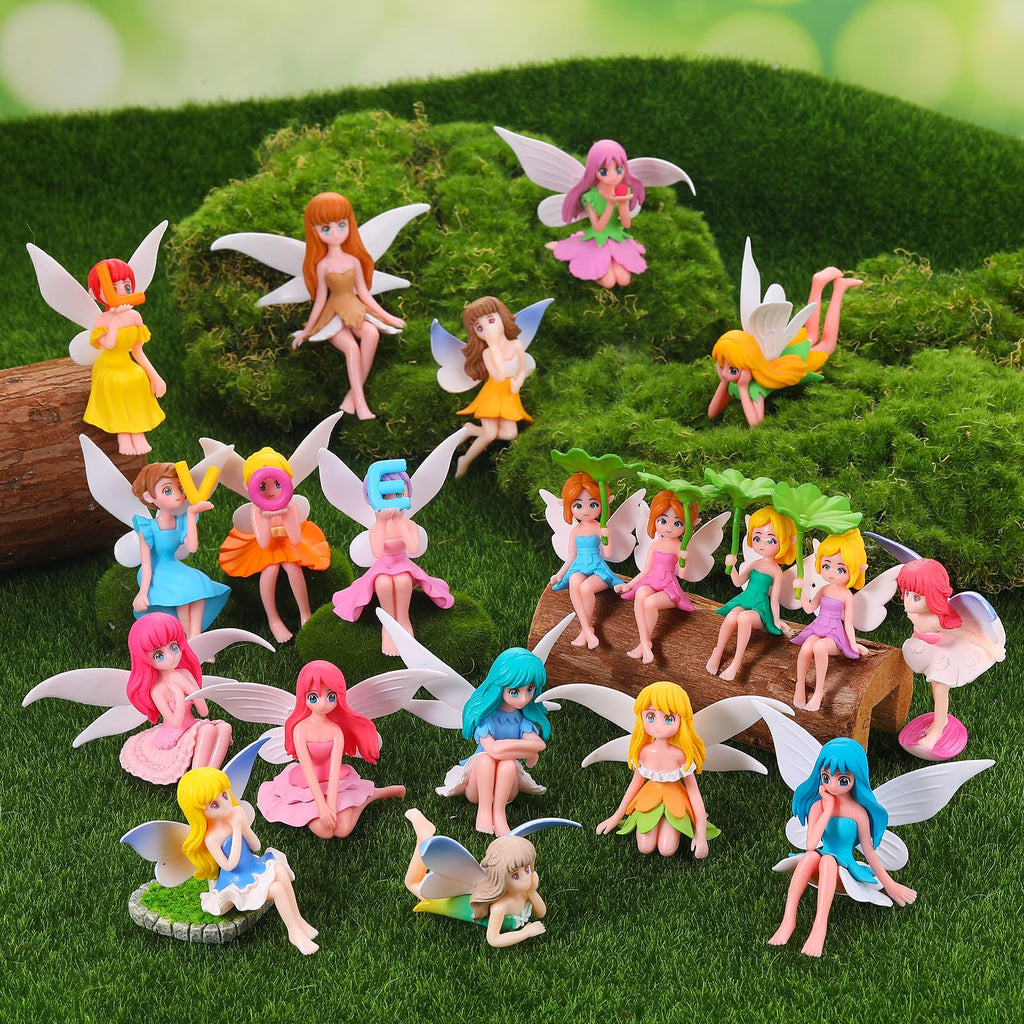 GGSTDDUP 20 Pcs Fairy Figurines Miniature Fairies Full Collection Garden Set